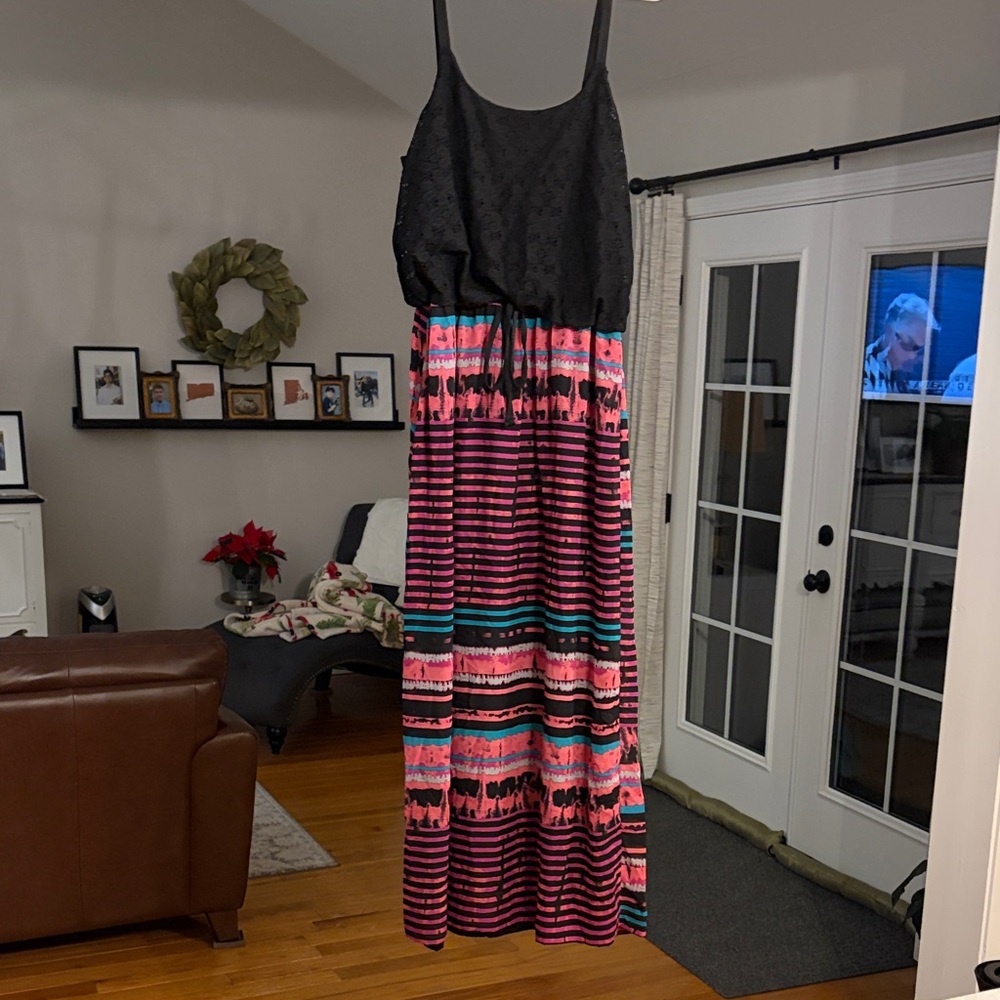Colorful Striped Dress faded glory XL/XG 16-18 great condition